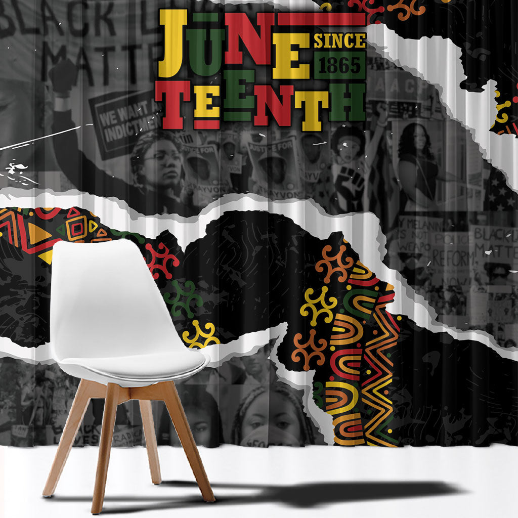 Juneteenth Freedom Day Grunge Ethnic Motif Window Curtain Black History