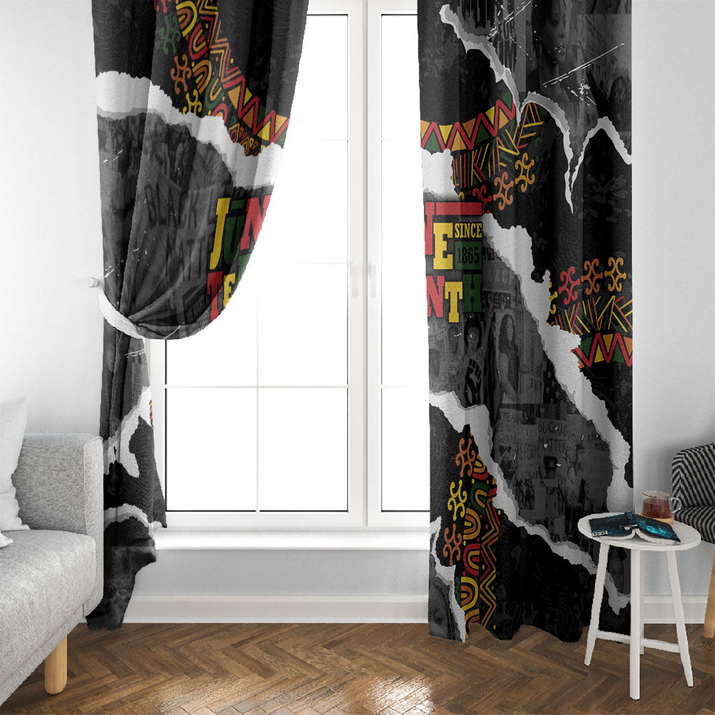 Juneteenth Freedom Day Grunge Ethnic Motif Window Curtain Black History