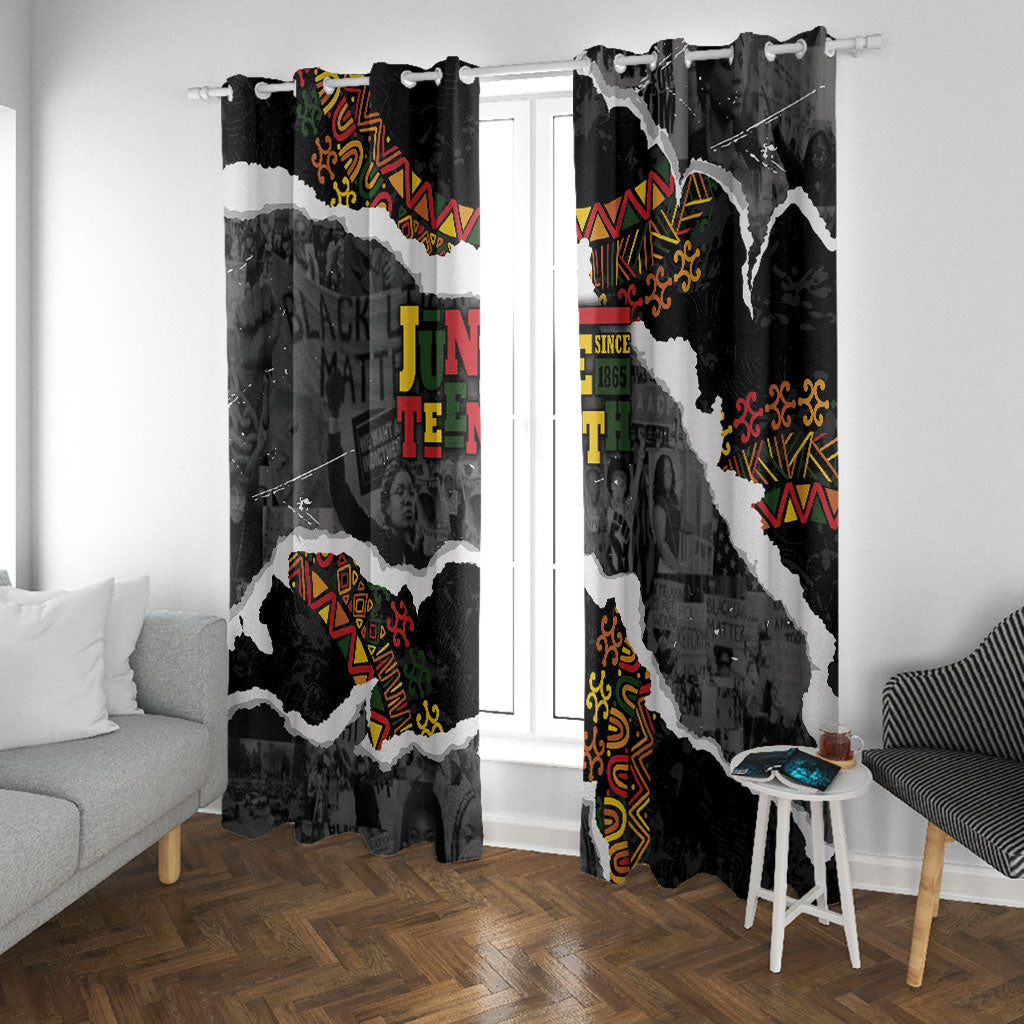 Juneteenth Freedom Day Grunge Ethnic Motif Window Curtain Black History
