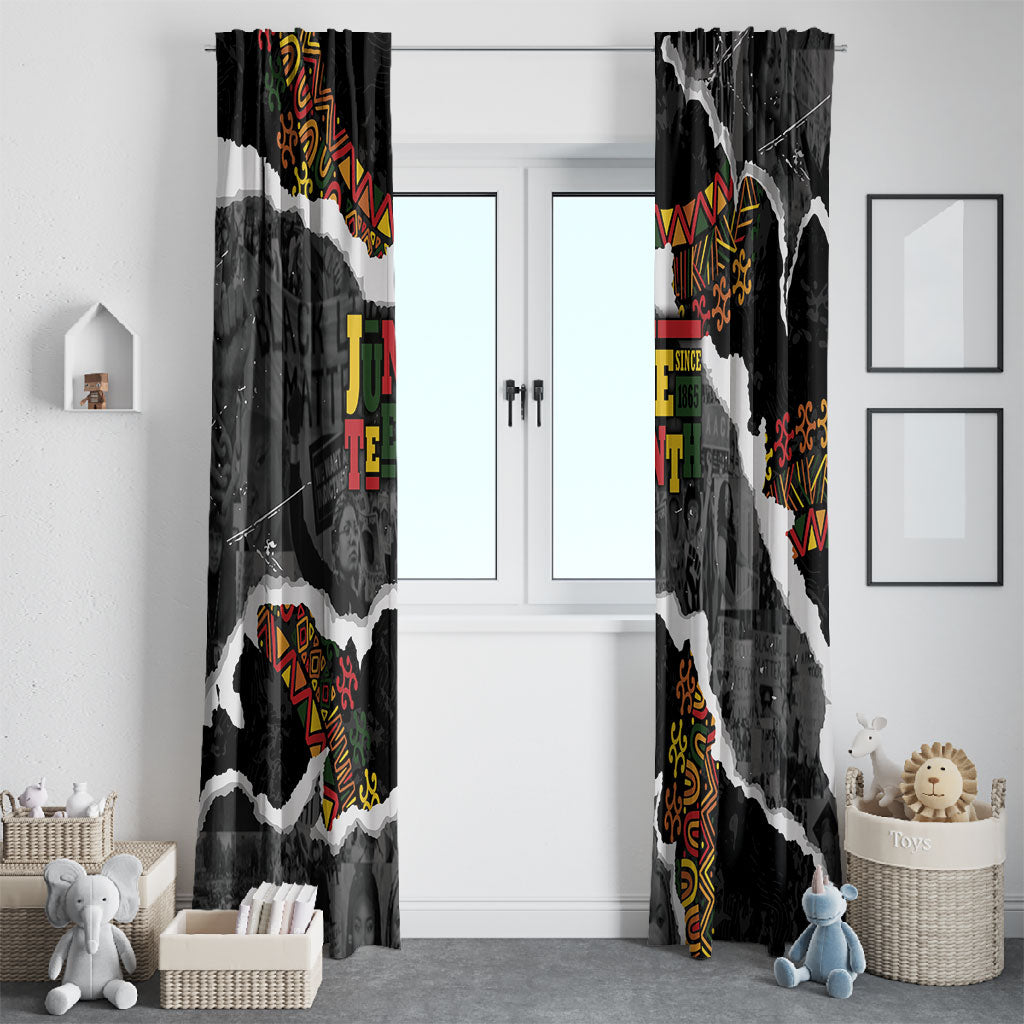 Juneteenth Freedom Day Grunge Ethnic Motif Window Curtain Black History