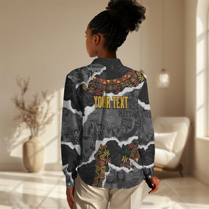 Juneteenth Freedom Day Personalized Grunge Ethnic Motif Women Casual Shirt Black History