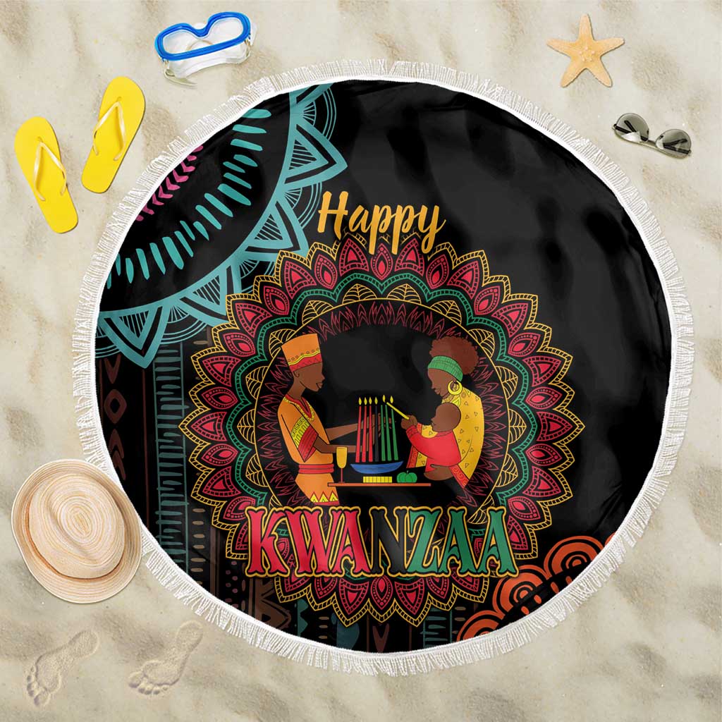 Africa Happy Kwanzaa Beach Blanket Nguzo Saba