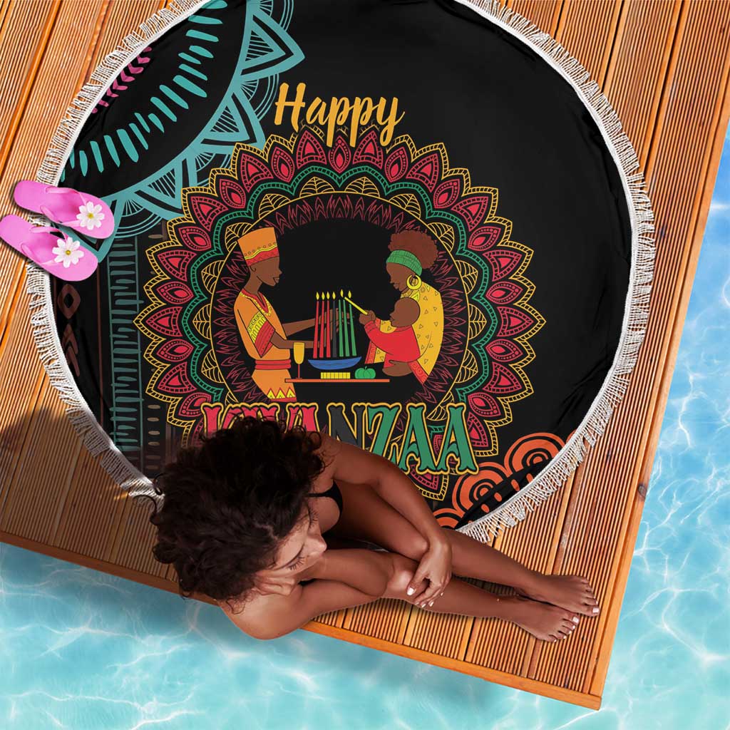 Africa Happy Kwanzaa Beach Blanket Nguzo Saba