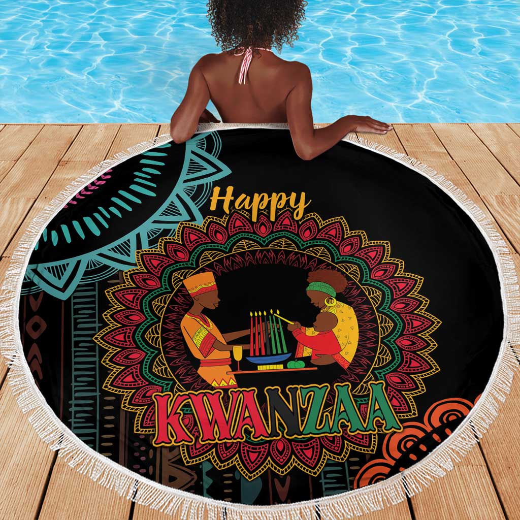 Africa Happy Kwanzaa Beach Blanket Nguzo Saba