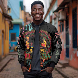 Africa Happy Kwanzaa Bomber Jacket Nguzo Saba