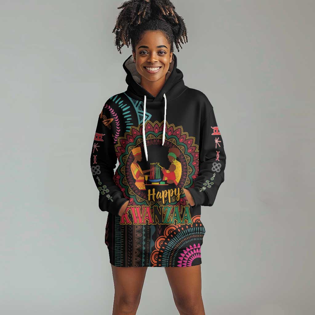 Africa Happy Kwanzaa Hoodie Dress Nguzo Saba