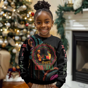 Happy Kwanzaa African Kid Ugly Christmas Sweater Mandala Mix Nguzo Saba