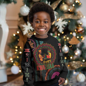 Happy Kwanzaa African Kid Ugly Christmas Sweater Mandala Mix Nguzo Saba