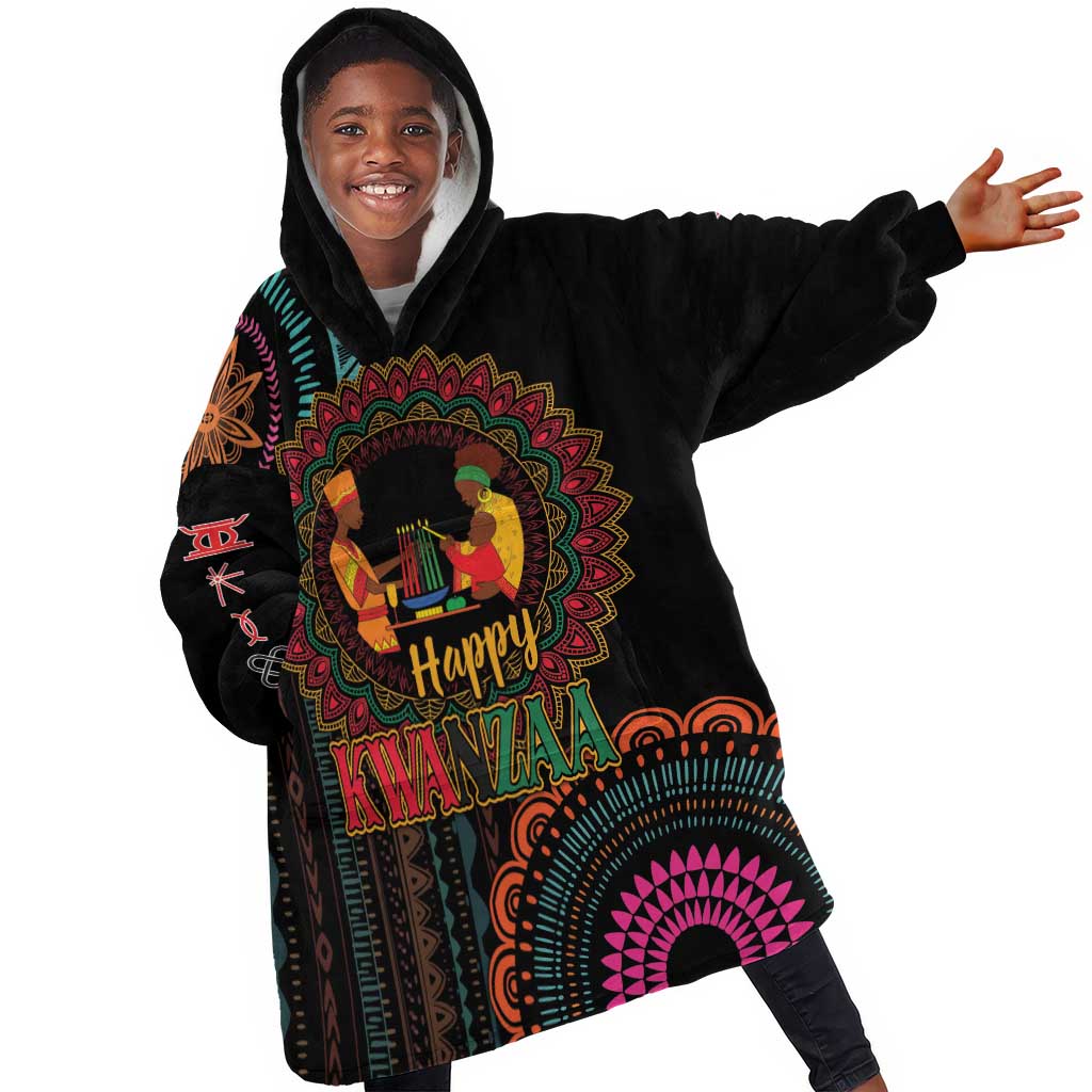 Africa Happy Kwanzaa Kid Wearable Blanket Hoodie Nguzo Saba