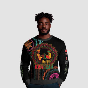 Happy Kwanzaa African Ugly Christmas Sweater Mandala Mix Nguzo Saba