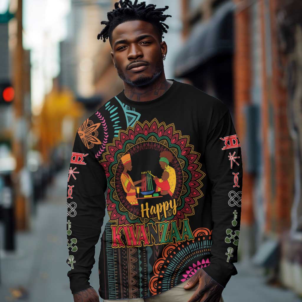 Africa Happy Kwanzaa Long Sleeve Shirt Nguzo Saba