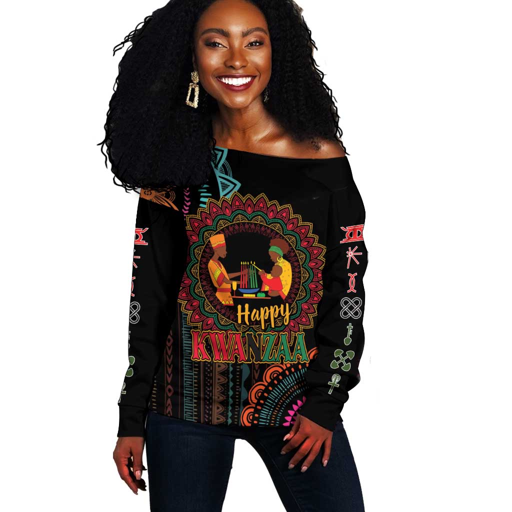 Africa Happy Kwanzaa Off Shoulder Sweater Nguzo Saba