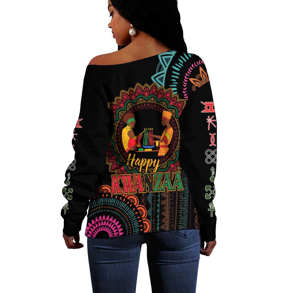 Africa Happy Kwanzaa Off Shoulder Sweater Nguzo Saba