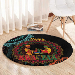 Africa Happy Kwanzaa Round Carpet Nguzo Saba