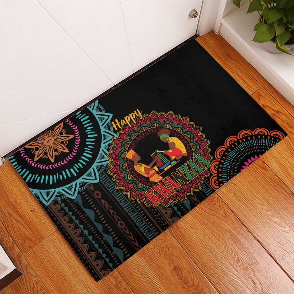 Africa Happy Kwanzaa Rubber Doormat Nguzo Saba