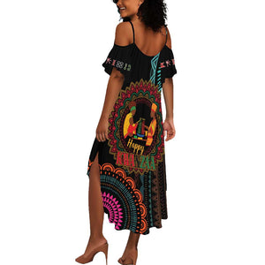 Africa Happy Kwanzaa Summer Maxi Dress Nguzo Saba