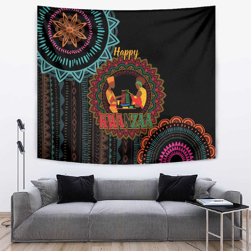 Africa Happy Kwanzaa Tapestry Nguzo Saba