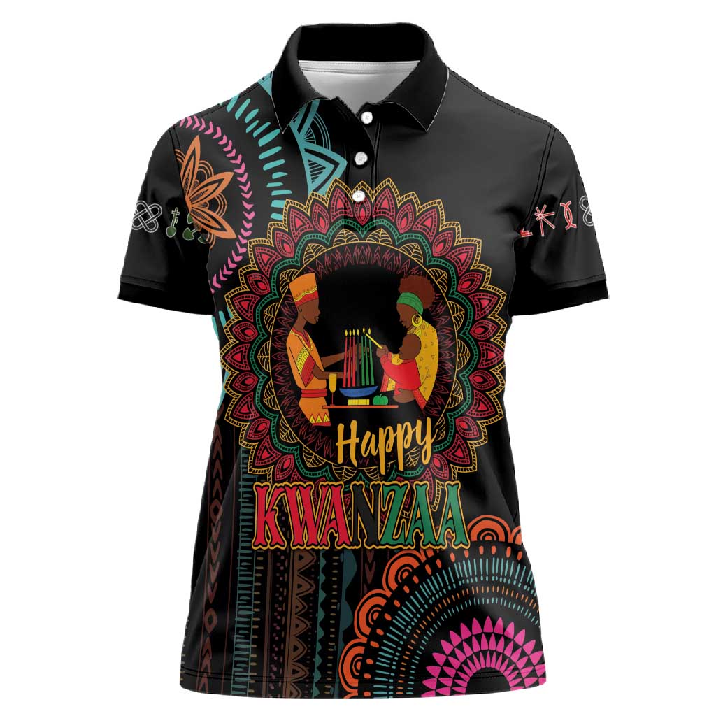 Africa Happy Kwanzaa Women Polo Shirt Nguzo Saba