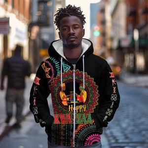 Africa Happy Kwanzaa Zip Hoodie Nguzo Saba