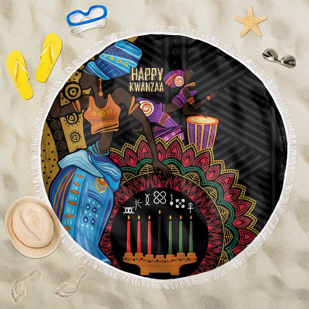 Africa Happy Kwanzaa Beach Blanket Tribal Dance