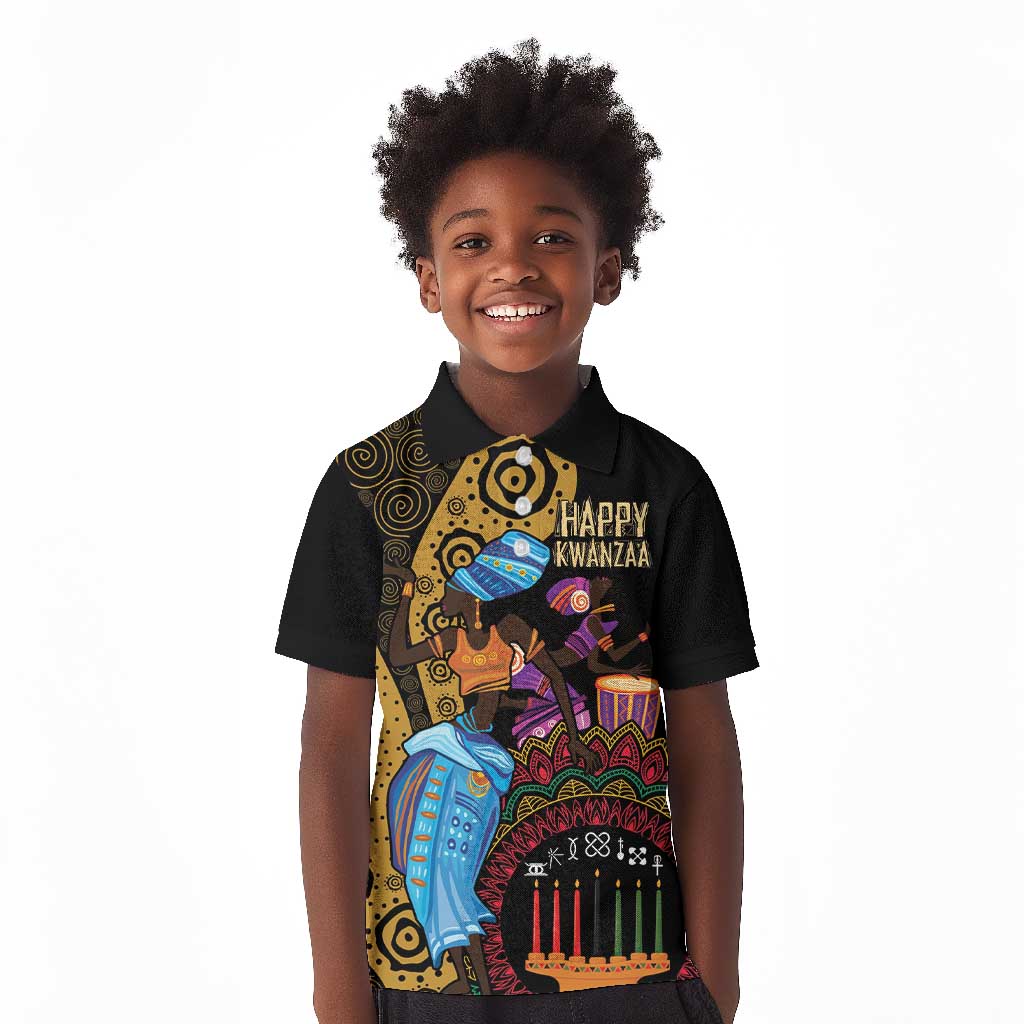 Africa Happy Kwanzaa Kid Polo Shirt Tribal Dance