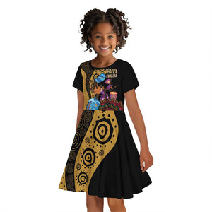 Africa Happy Kwanzaa Kid Short Sleeve Dress Tribal Dance