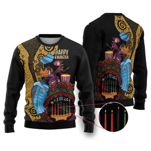 Happy Kwanzaa African Ugly Christmas Sweater Tribal Dance