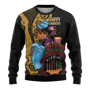 Happy Kwanzaa African Ugly Christmas Sweater Tribal Dance