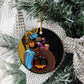 Happy Kwanzaa African Ceramic Ornament Tribal Dance LT7