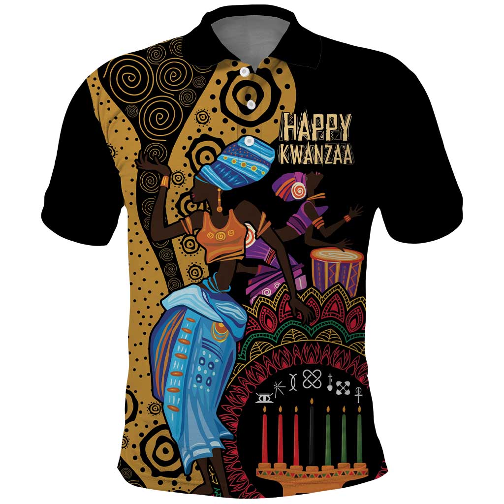 Africa Happy Kwanzaa Polo Shirt Tribal Dance