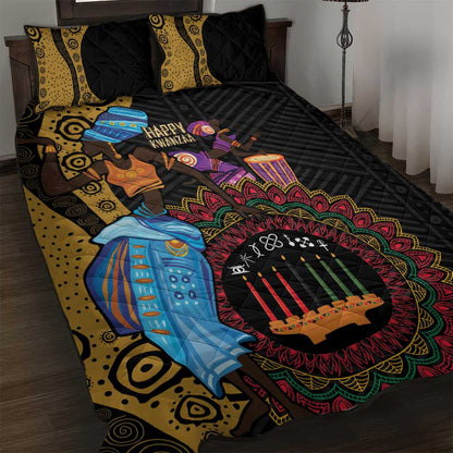 Africa Happy Kwanzaa Quilt Bed Set Tribal Dance