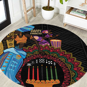 Africa Happy Kwanzaa Round Carpet Tribal Dance