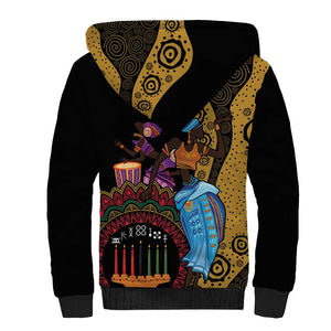 Africa Happy Kwanzaa Sherpa Hoodie Tribal Dance