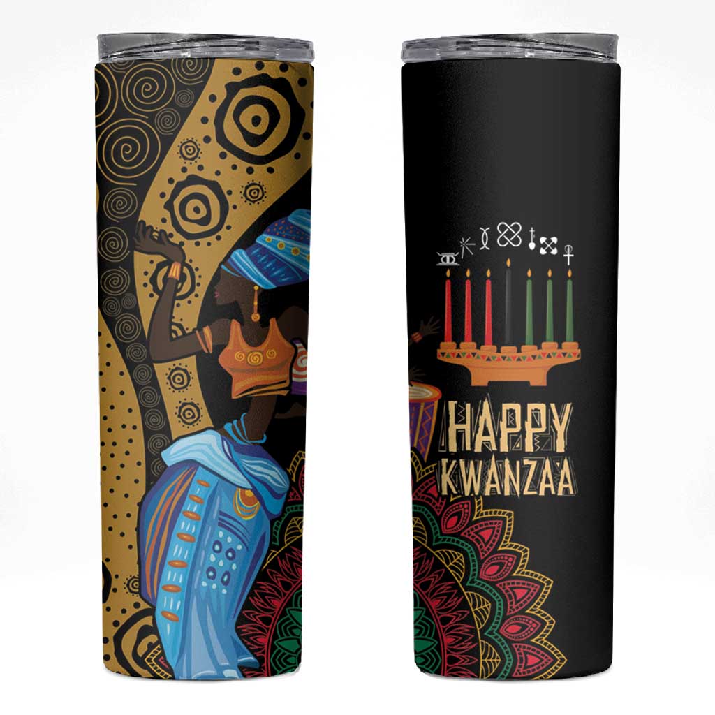 Africa Happy Kwanzaa Skinny Tumbler Tribal Dance