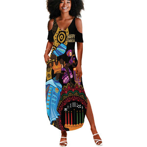 Africa Happy Kwanzaa Summer Maxi Dress Tribal Dance