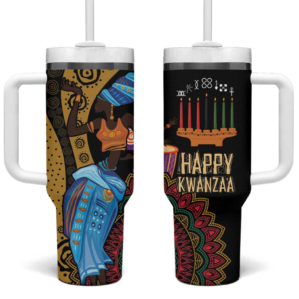 Africa Happy Kwanzaa Tumbler With Handle Tribal Dance