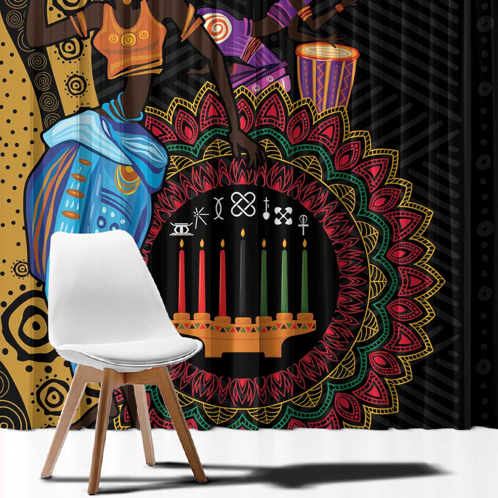 Africa Happy Kwanzaa Window Curtain Tribal Dance