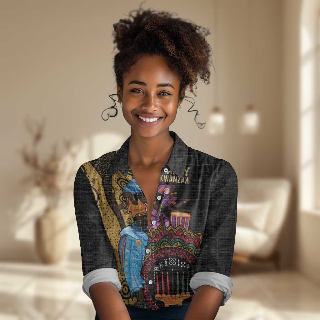 Africa Happy Kwanzaa Women Casual Shirt Tribal Dance