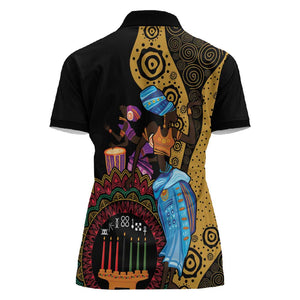 Africa Happy Kwanzaa Women Polo Shirt Tribal Dance