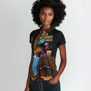 Africa Happy Kwanzaa Women Polo Shirt Tribal Dance