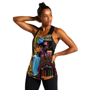 Africa Happy Kwanzaa Women Racerback Tank Tribal Dance