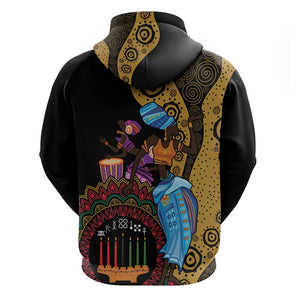 Africa Happy Kwanzaa Zip Hoodie Tribal Dance