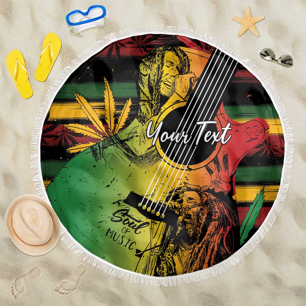 Personalised Afro Reggae Beach Blanket Soul of Music Sketch Style