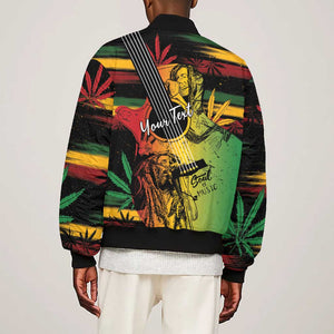 Personalised Afro Reggae Bomber Jacket Soul of Music Sketch Style