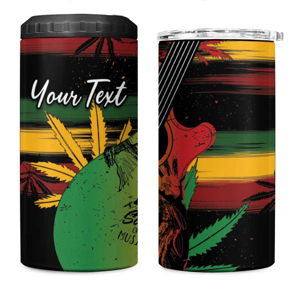 Personalised Afro Reggae 4 in 1 Can Cooler Tumbler Soul of Music Sketch Style