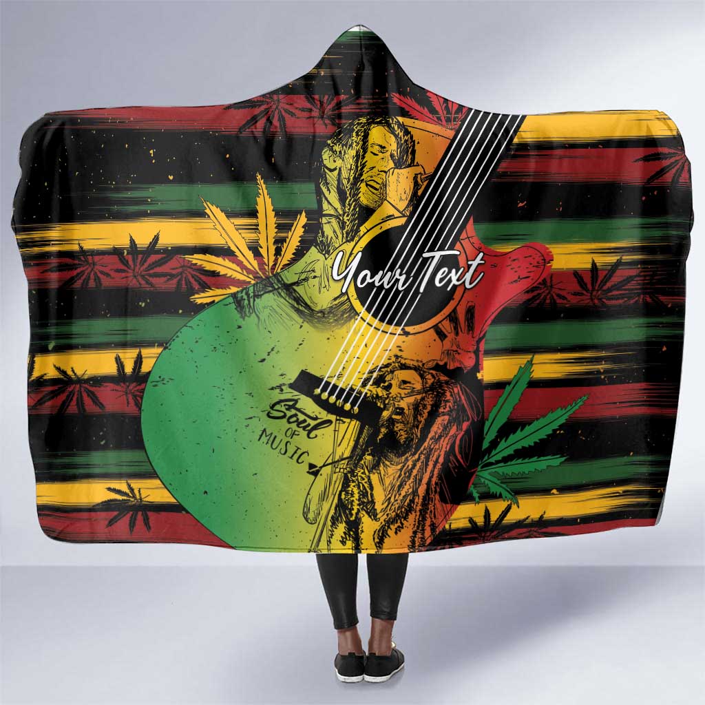 Personalised Afro Reggae Hooded Blanket Soul of Music Sketch Style