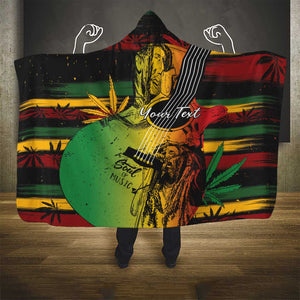 Personalised Afro Reggae Hooded Blanket Soul of Music Sketch Style