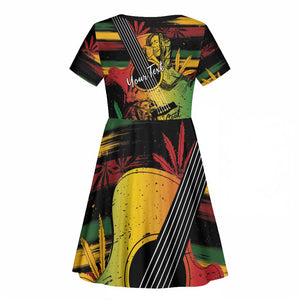 Personalised Afro Reggae Kid Short Sleeve Dress Soul of Music Sketch Style