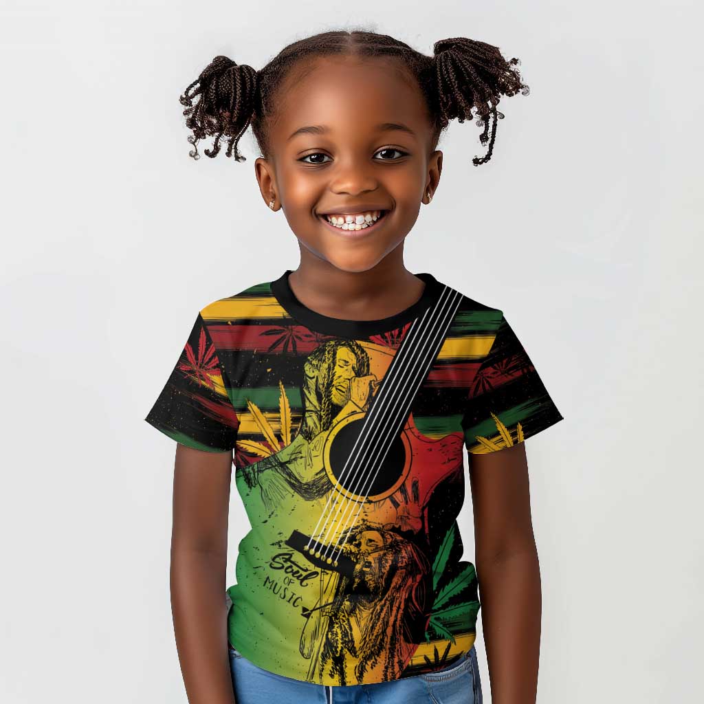 Personalised Afro Reggae Kid T shirt Soul of Music Sketch Style