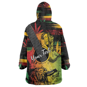 Personalised Afro Reggae Kid Wearable Blanket Hoodie Soul of Music Sketch Style